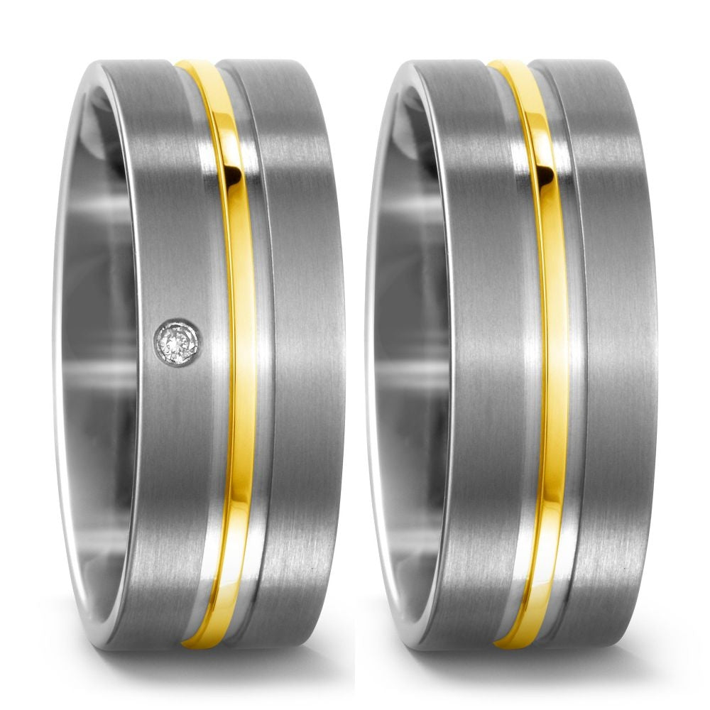 Produktbild: TitanFactory Eheringe/Trauringe Bicolor 51438/001/002/7201-51438/001/000/7201