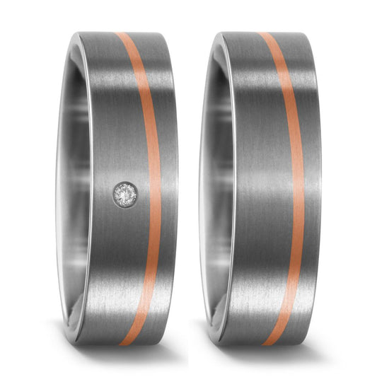 Produktbild: TitanFactory Titan-Rotgold Trauringe/Eheringe 51446/001/002/7203-51446/001/000/7203
