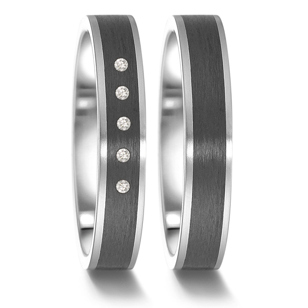 Produktbild: TeNo Trauringe/Eheringe 063.6100.XX-063.61S02.XX Starlight Stahl/Karbon
