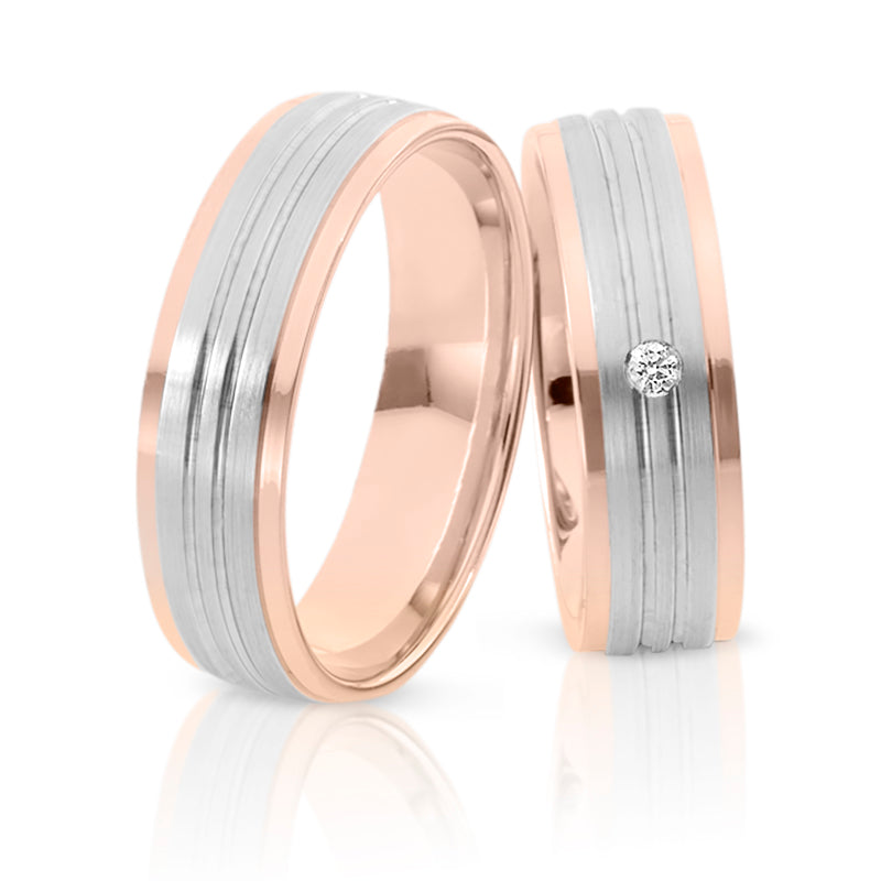 Produktbild: Herzog Trauringe/Eheringe Weißgold Rotgold 64