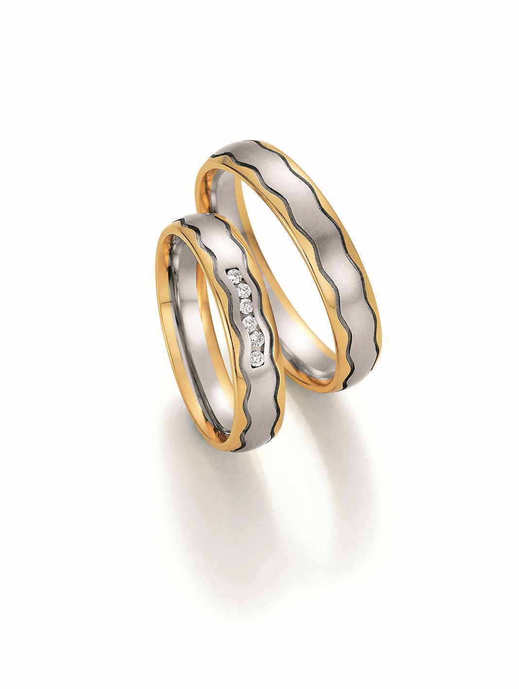 Produktbild: Nowotny Collection Ruesch Trauringe/Eheringe Honeymoon Symphony Bicolor 66/36010-045-66/36020-045