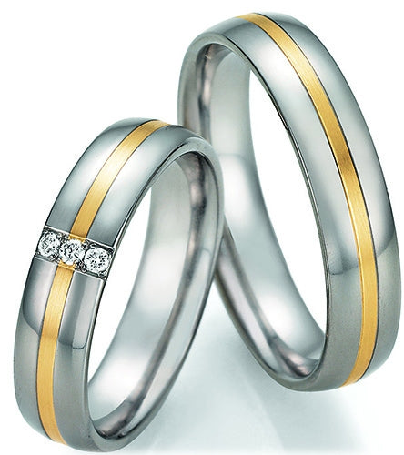 Produktbild: Nowotny Collection Ruesch Trauringe White Style Titan Gold Starlight Bicolor 78/10070/050-78/10080/050