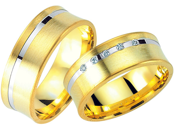 Adam und Eva Collection 7,5 mm Gelbgold/Weißgold Trauringe GW 8003