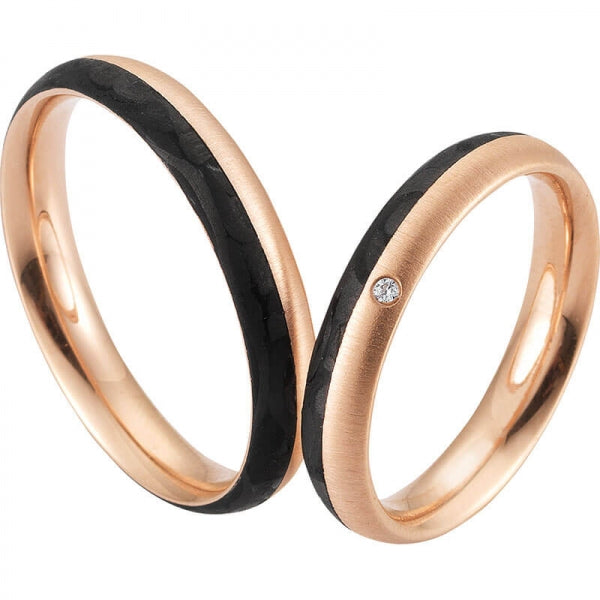Produktbild: Saint Maurice Trauringe Carbon/Gold 81459-81460