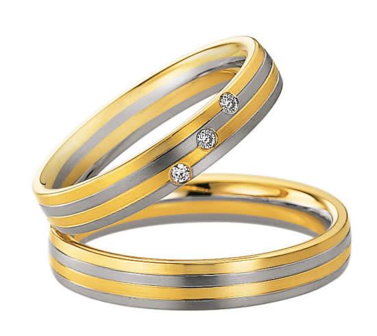 Produktbild: Saint Maurice Bicolor Trauringe (Gelbgold/Weißgold) 82043-82042