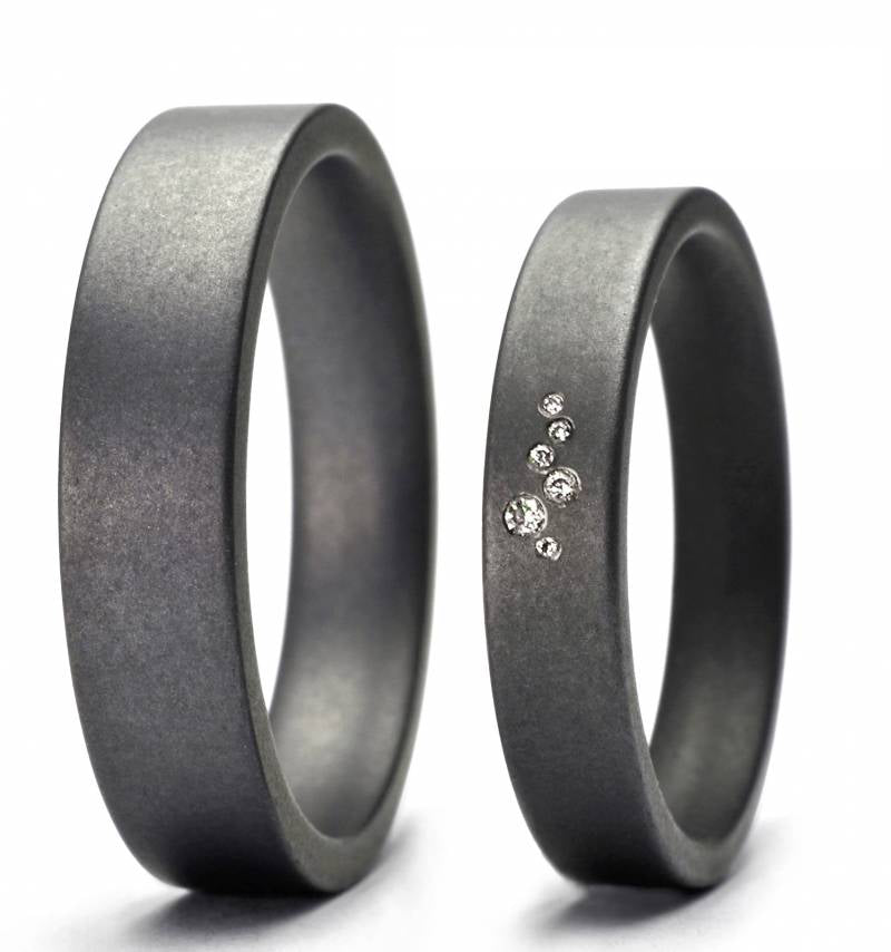 Tantalum Magic Trauringe/Eheringe Fein P2 6 Brill. 0,017ct.