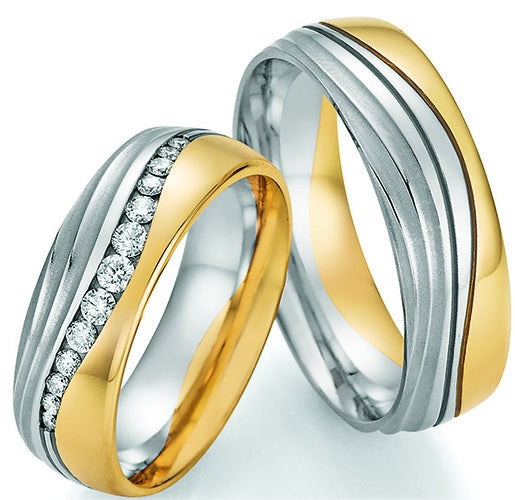Nowotny Collection Ruesch Eheringe Honeymoon Premium Bicolor 02/51090/065-02/51100/065