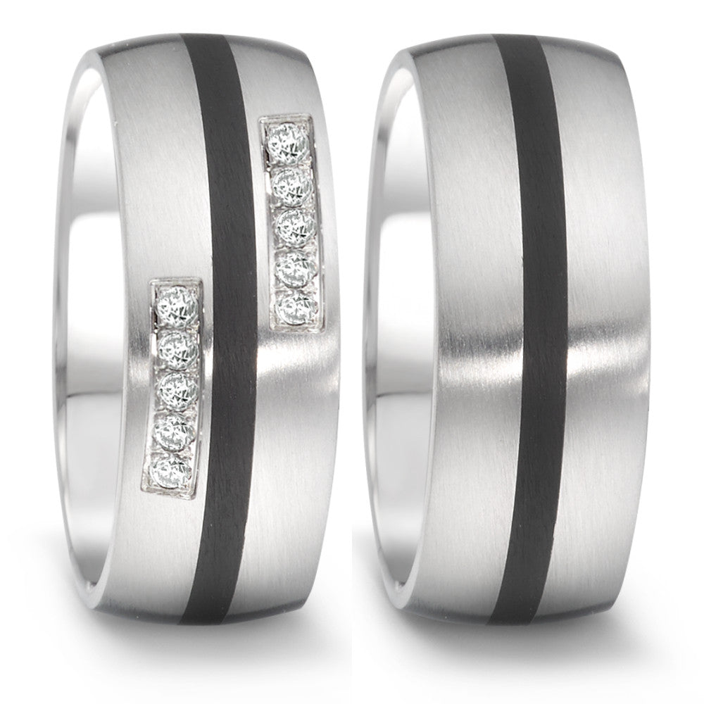 Produktbild: TeNo Trauringe/Eheringe PARTNER mit Keramik TAMOR SATIN Bicolor 064.2600.D50.XX-064.26P01.D50.XX