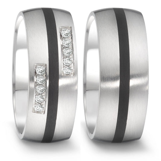 Produktbild: TeNo Trauringe/Eheringe PARTNER mit Keramik TAMOR SATIN Bicolor 064.2600.D50.XX-064.26P01.D50.XX