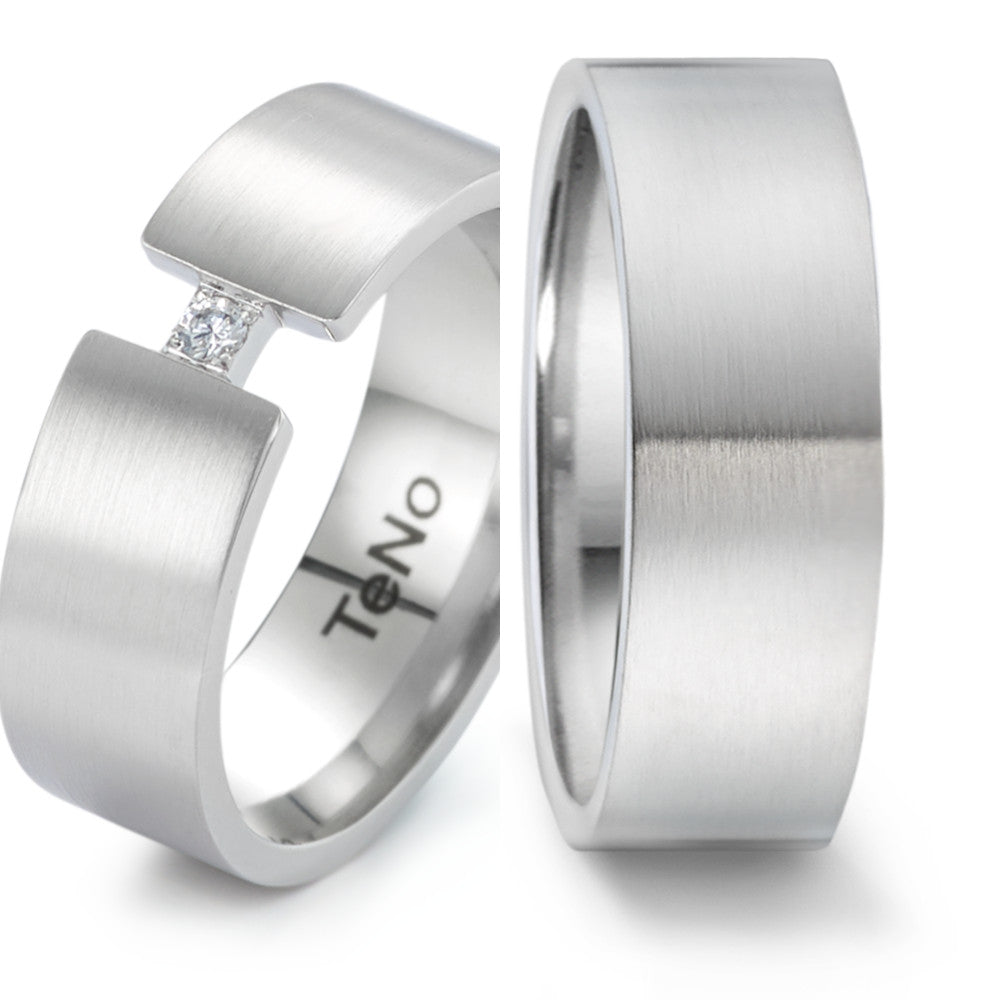 Produktbild: TeNo Trauringe/Eheringe PURE DESIGN TAMOR SATIN 069.2200.XX-069.22P21.XX-1