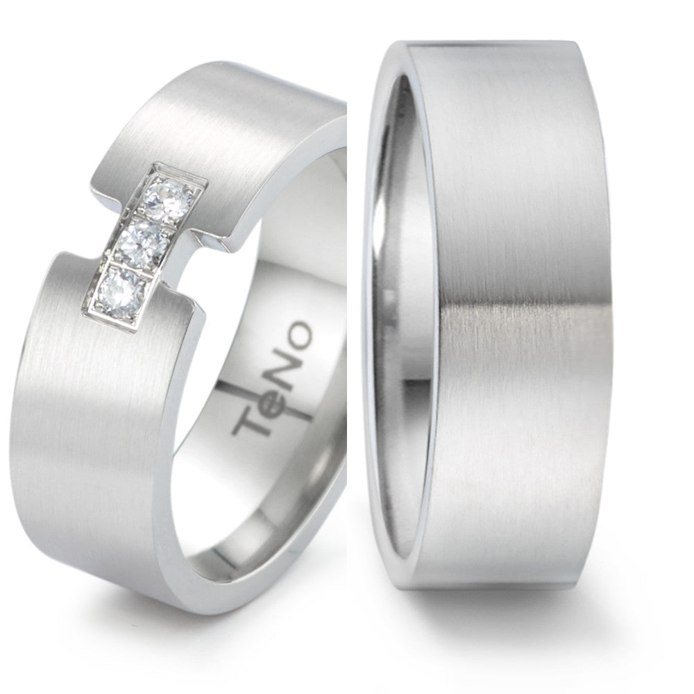 Produktbild: TeNo Trauringe/Eheringe PURE DESIGN TAMOR SATIN 069.2200.XX-069.22P23.XX-1