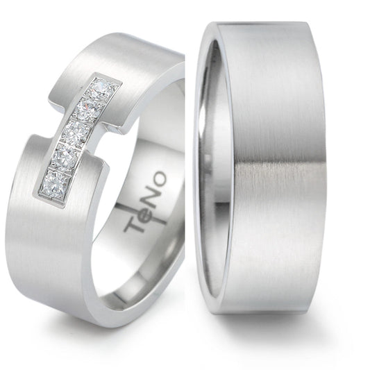 Produktbild: TeNo Trauringe/Eheringe PURE DESIGN TAMOR SATIN 069.2200.XX-069.22P25.XX-1
