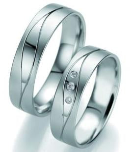 Breuning Slim-Line Trauringe/Eheringe Weißgold 48/07081-48/07082