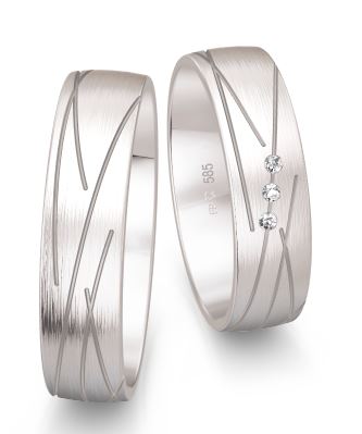 Breuning Slim-Line Trauringe/Eheringe Weißgold - 48/07083-48/07084