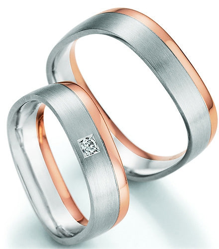 Nowotny Collection Ruesch Eheringe Honeymoon Quadra Bicolor 66/49090/055-66/49100/055