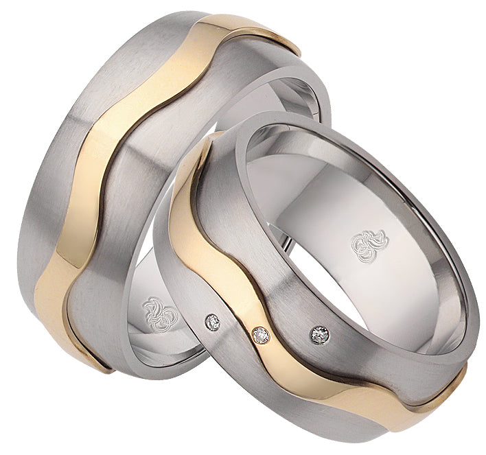 Produktbild: Rauschmayer Eheringe/Trauringe Gold in Stahl 4th. Bicolor 11-60068/10-60068