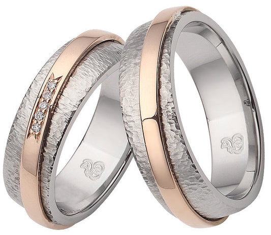 Rauschmayer Eheringe/Trauringe Gold in Stahl 4th. Bicolor 11-60069/10-60069