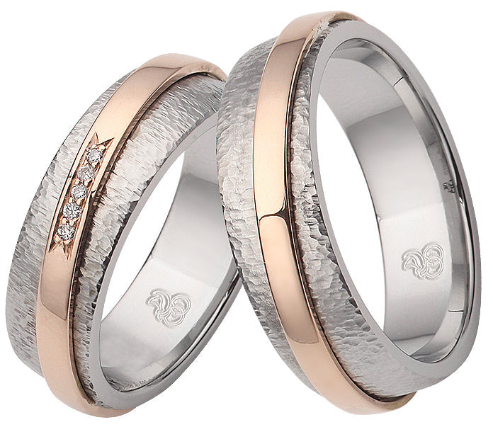 Rauschmayer Eheringe/Trauringe Gold in Stahl 4th. Bicolor 11-60069/10-60069