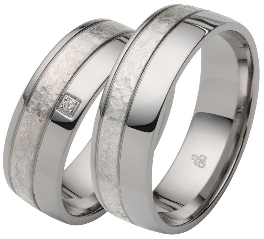 Rauschmayer Eheringe/Trauringe Gold in Stahl 4th. Bicolor 11-60071/10-60071