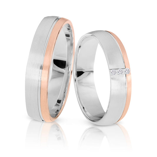 Herzog Trauringe/Eheringe Weißgold Rotgold 1232