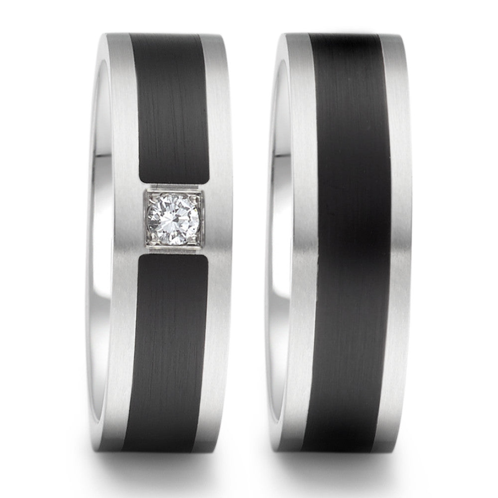 Produktbild: TeNo Trauringe/Eheringe PARTNER mit Keramik TAMOR SATIN Bicolor 064.1300.D51.XX-064.13P01.D51.XX