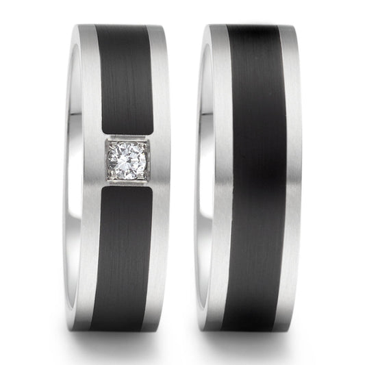 Produktbild: TeNo Trauringe/Eheringe PARTNER mit Keramik TAMOR SATIN Bicolor 064.1300.D51.XX-064.13P01.D51.XX