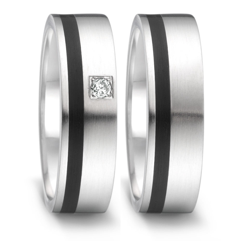 Produktbild: TeNo Trauringe/Eheringe PARTNER mit Keramik TAMOR SATIN Bicolor 064.1300.D30.XX-064.13P01.D30.XX