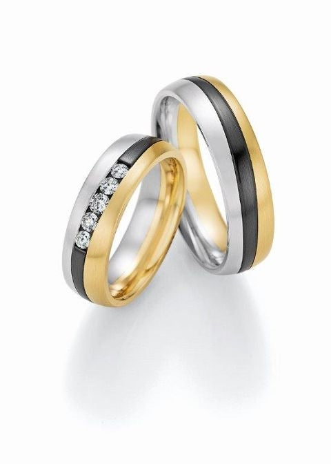Nowotny Collection Ruesch Eheringe Black & Gold Tricolor 14/10090/060-14/10100/060