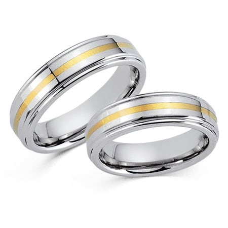 Produktbild: Schwarz Eheringe/Trauringe Tungsten Bicolor 20005