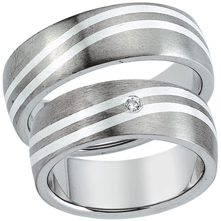 Produktbild: Schwarz 20012 Titan-Silber Trauringe/Eheringe