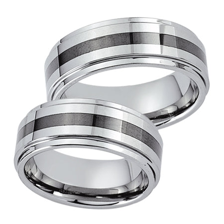 Produktbild: Schwarz Eheringe/Trauringe Tungsten Bicolor 20021