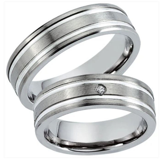 Produktbild: Schwarz 20028 Titan-Silber Trauringe/Eheringe