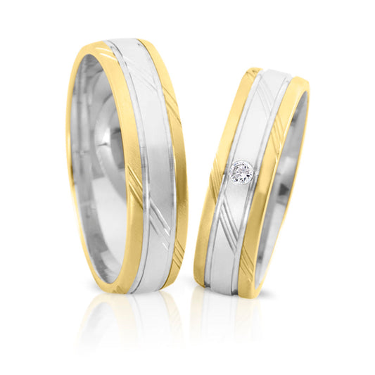 Herzog Trauringe/Eheringe Weißgold/Gelbgold 234