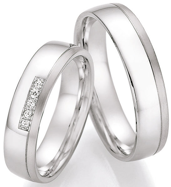 Produktbild: Nowotny Collection Ruesch Eheringe White Style Silver Dreams 55/30010/050-55/30020/050