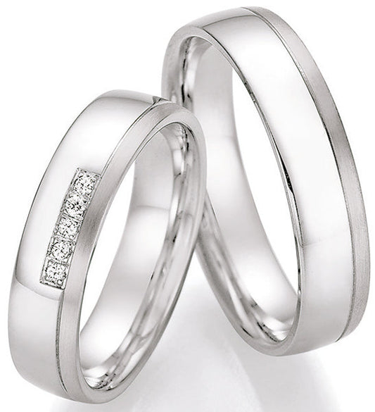 Produktbild: Nowotny Collection Ruesch Eheringe White Style Silver Dreams 55/30010/050-55/30020/050