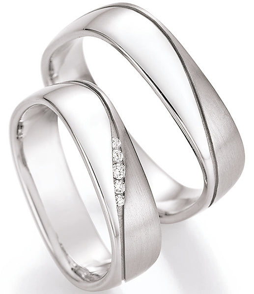 Produktbild: Nowotny Collection Ruesch /Eheringe White Style Silver Dreams 55/30050/051-55/30060/051