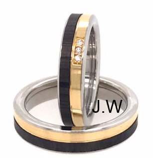 Produktbild: Tantalum Magic Titan/Carbon/Gelbgold Eheringe 31057-30057