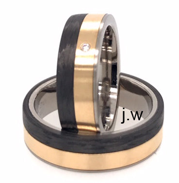 Tantalum Magic Titan/Carbon/Gelbgold Trauringe 31058-30058