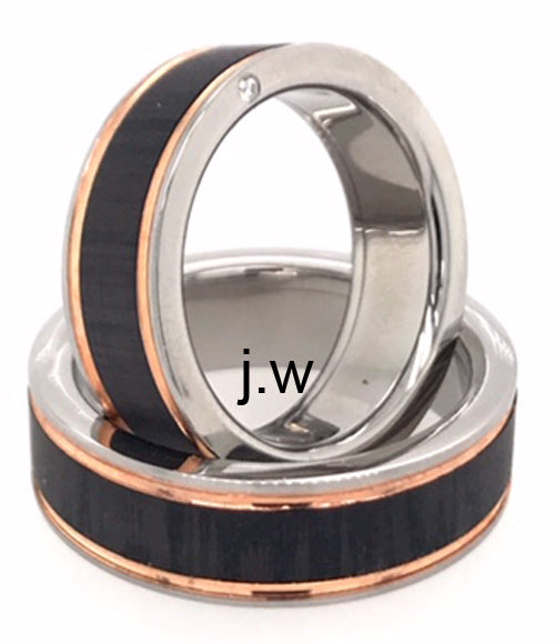 Produktbild: Tantalum Magic Titan/Carbon/Rotgold Trauringe/Eheringe 31059-30059