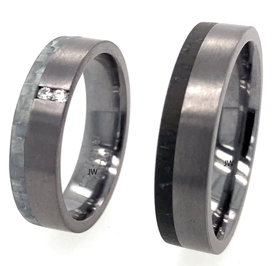 Tantalum Magic Tantal/Carbon Trauringe 31105-30105