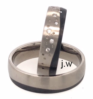 Tantalum Magic Titan/Carbon Trauringe 31114-30114