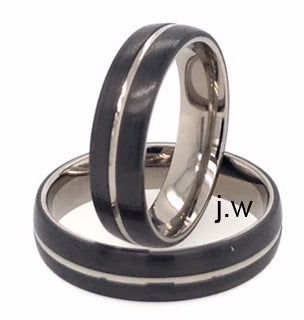 Tantalum Magic Titan/Carbon Trauringe 31115-30115