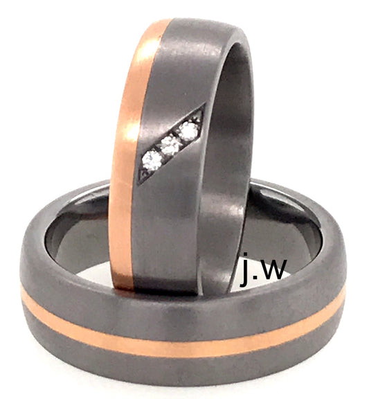 Tantalum Magic Tantal/Rotgold Trauringe 31118-301178