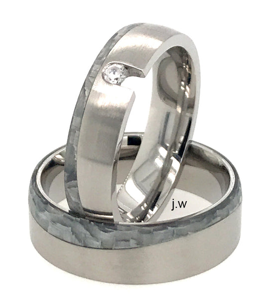 Tantalum Magic Titan/Carbon Trauringe 31121-30121
