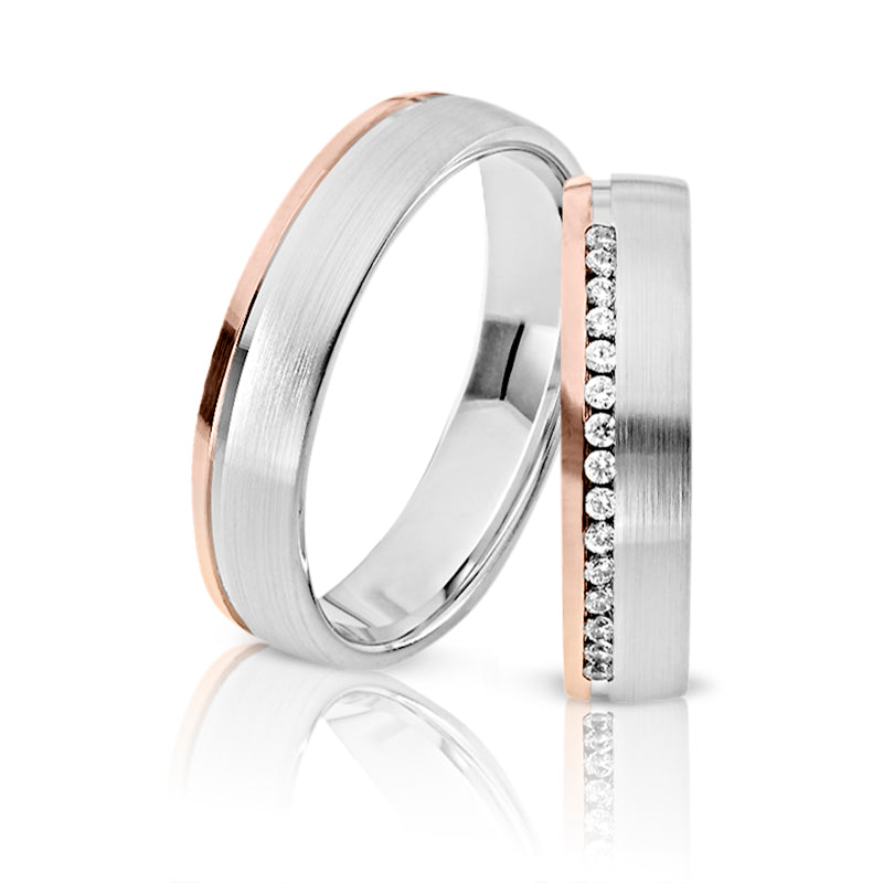 Herzog Trauringe/Eheringe Weißgold Rotgold 3732