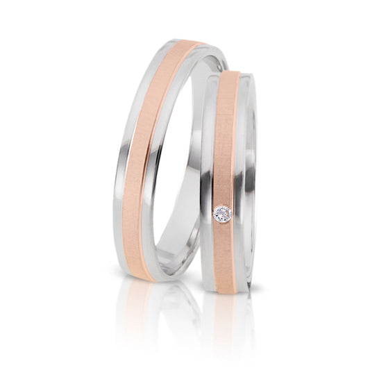 Herzog Trauringe/Eheringe Weißgold Rotgold 3905