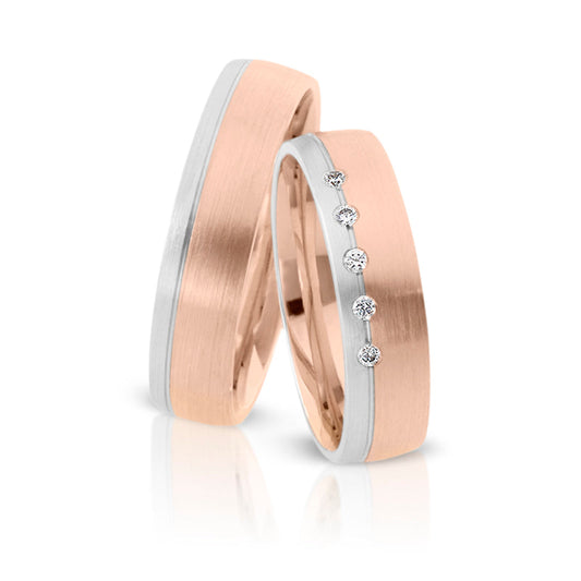 Herzog Trauringe/Eheringe Weißgold Rotgold 3958