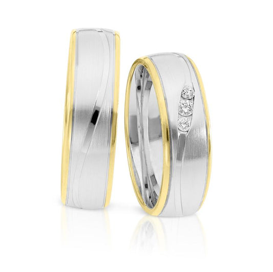 Herzog Trauringe/Eheringe Weißgold/Gelbgold 4100