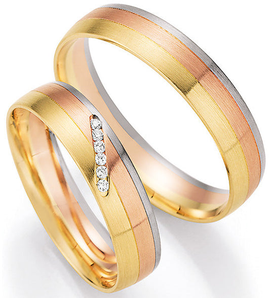 Nowotny Collection Ruesch Eheringe Honeymoon Pure Tricolor 66/43110-66/43120