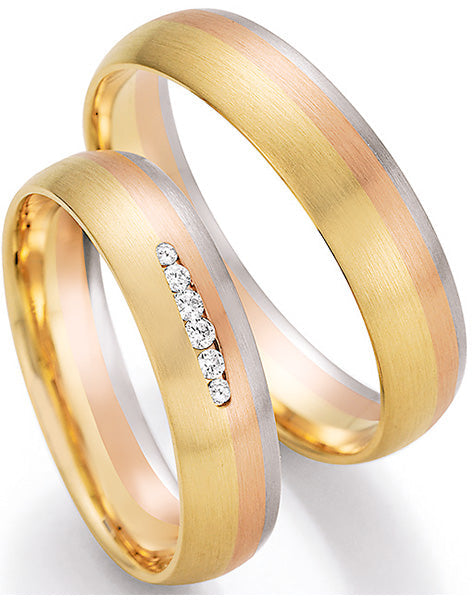 Nowotny Collection Ruesch Eheringe Sunrise Tricolor 66/44070/050-66/44080/050